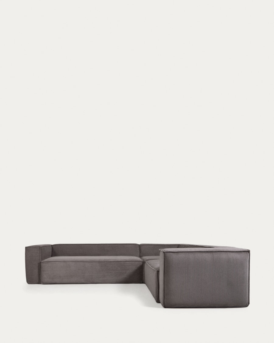 Blok 5-seater corner sofa thick grey corduroy 320 x 290 cm / 290 x 320 cm