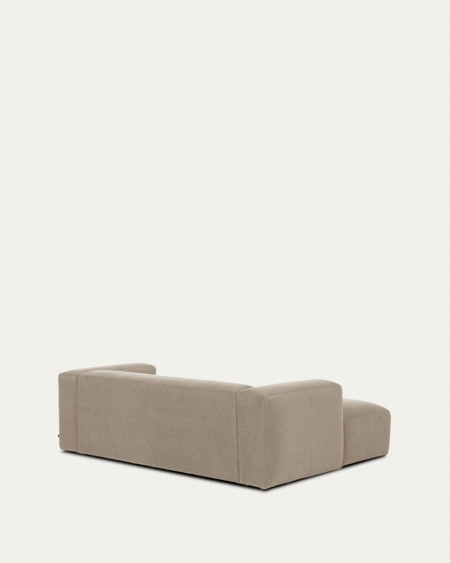 Blok 2-seater sofa with left chaise longue beige chenille 240 cm