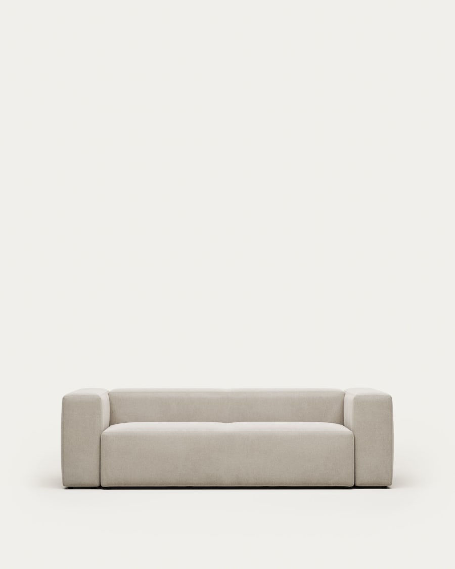 Blok 3-seater sofa beige chenille 240 cm