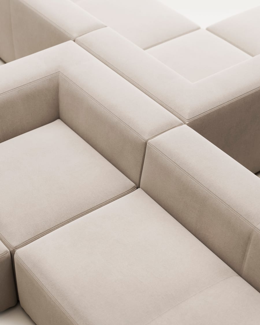 Blok 6-seater corner sofa beige chenille 320 x 320 cm