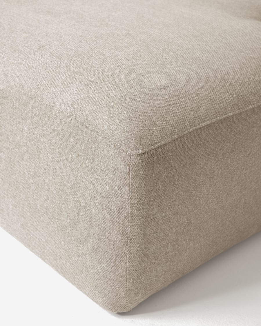 Blok 4-seater sofa with right chaise longue beige chenille 330 cm