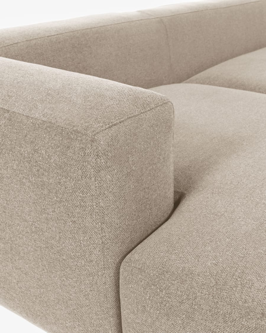 Blok 2-seater sofa with left chaise longue beige chenille 240 cm