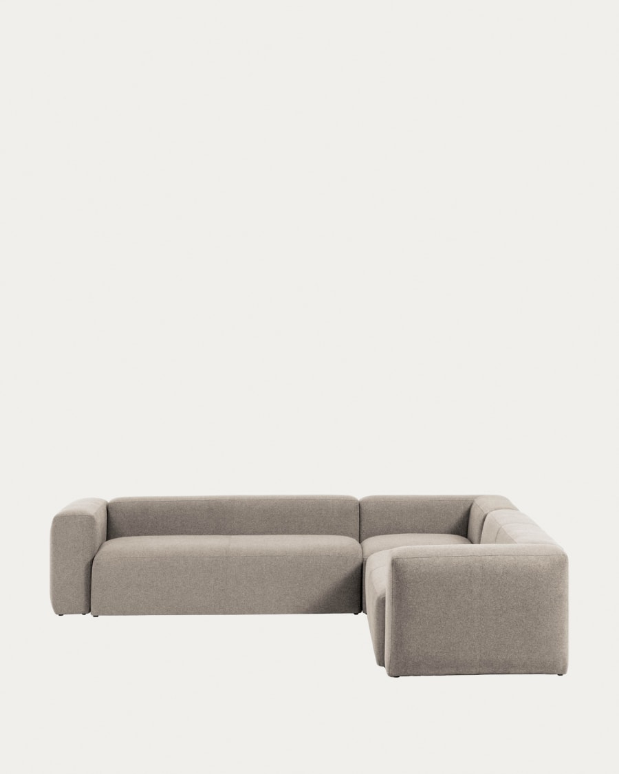 Blok 6-seater corner sofa beige chenille 320 x 320 cm