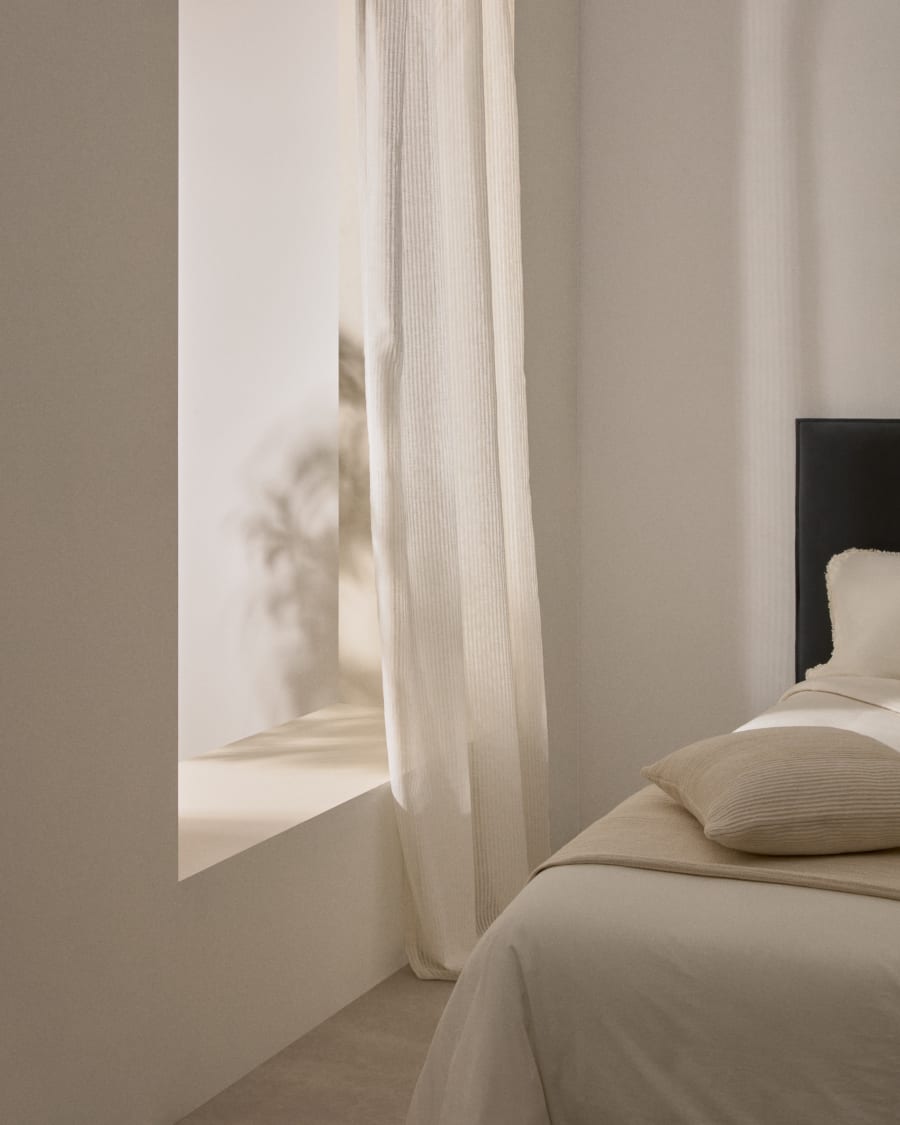 Tenda Rila con dettagli della struttura a righe écru 140 x 270 cm