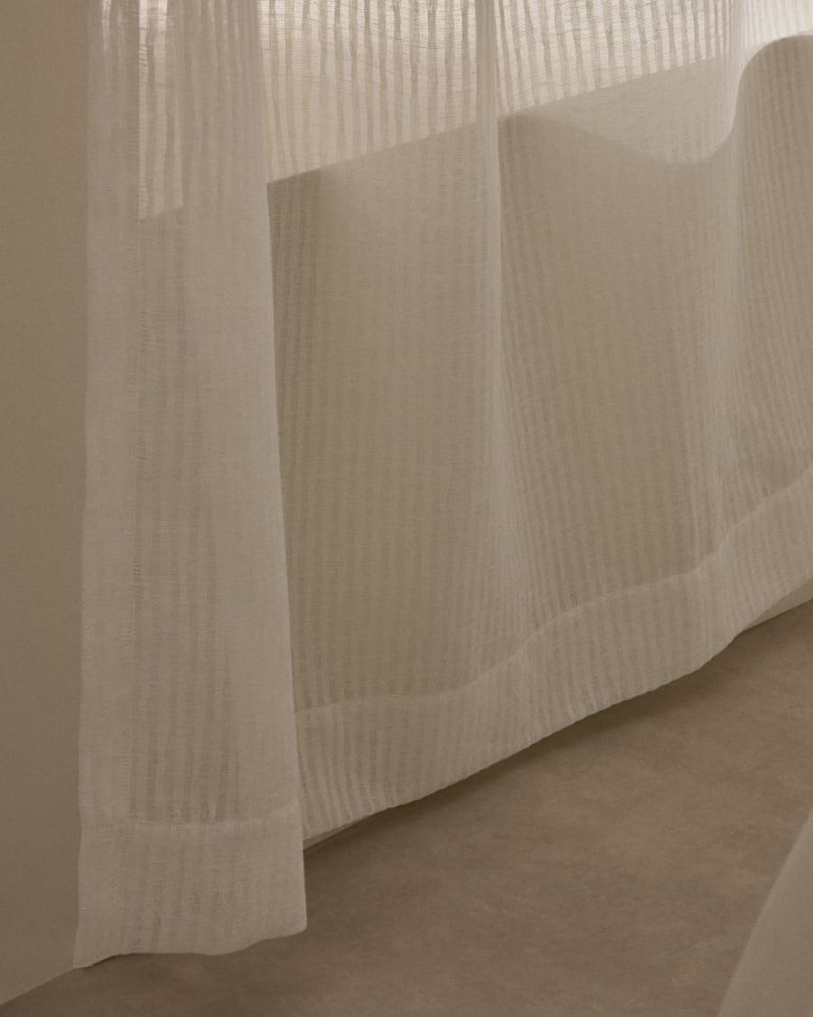 Tenda Rila con dettagli della struttura a righe écru 140 x 270 cm