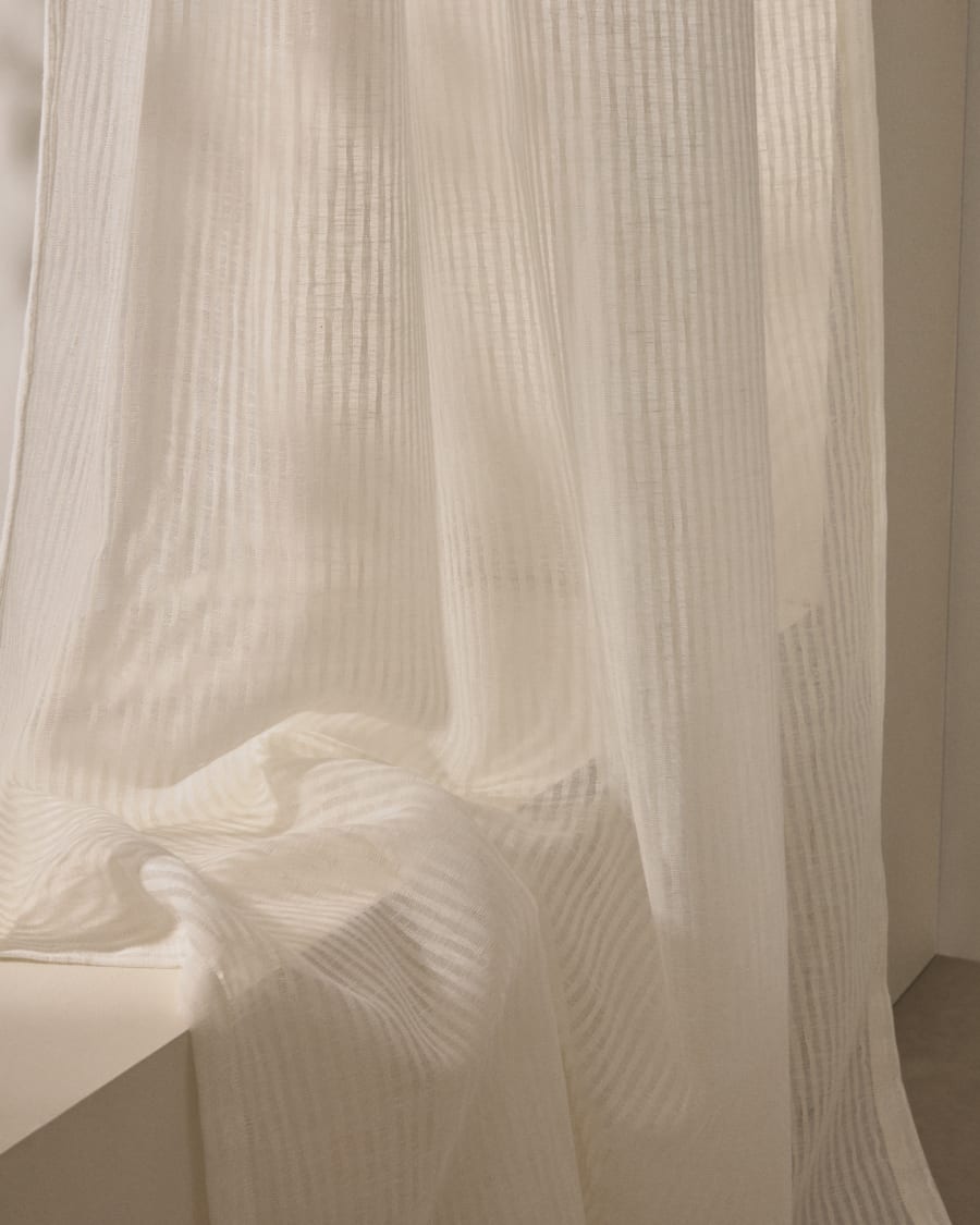 Tenda Rila con dettagli della struttura a righe écru 140 x 270 cm