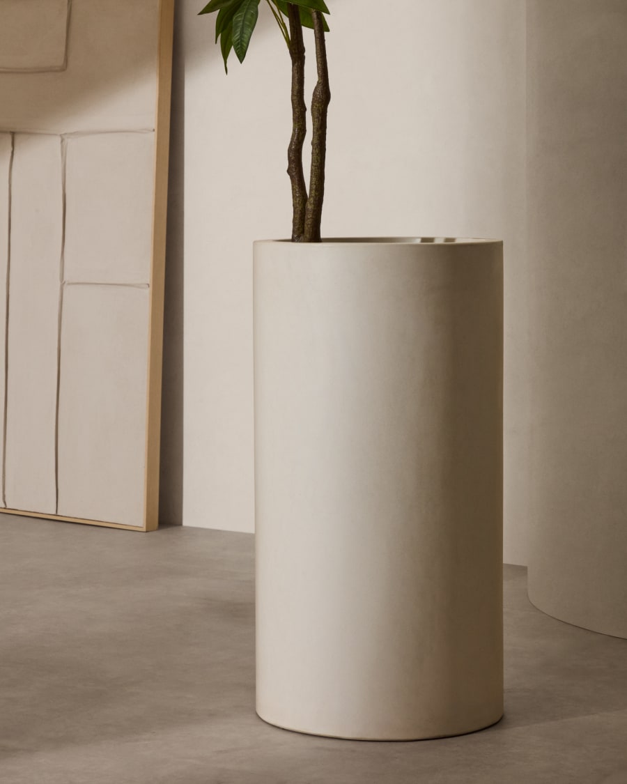 Aiguablava plant pot in white cement, Ø 42 cm