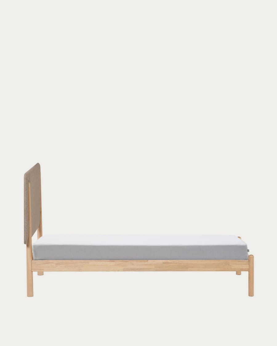 Shayndel bed made from solid rubber wood, for a 90 x 190 cm mattress