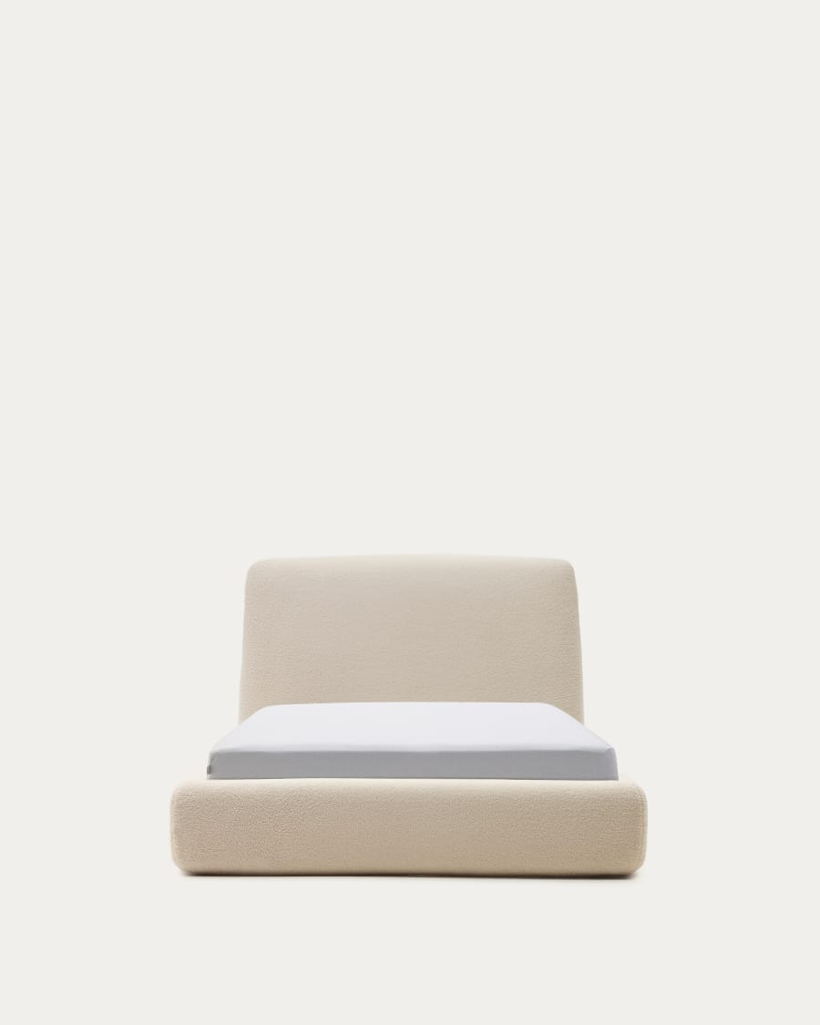 Martina bed with ecru bouclé removable cover for 90 x 200 cm mattress FSC Mix Credit