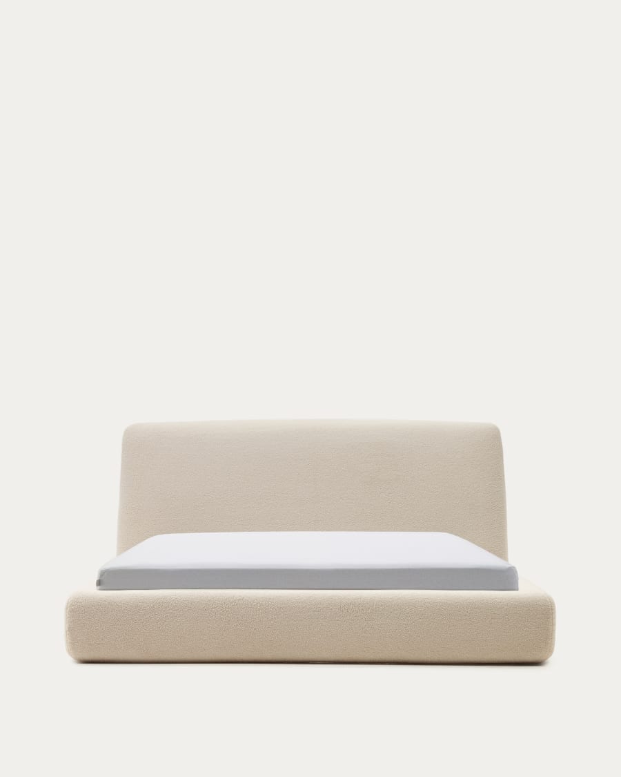 Martina bed with ecru bouclé removable cover for 180 x 200 cm mattress FSC Mix Credit