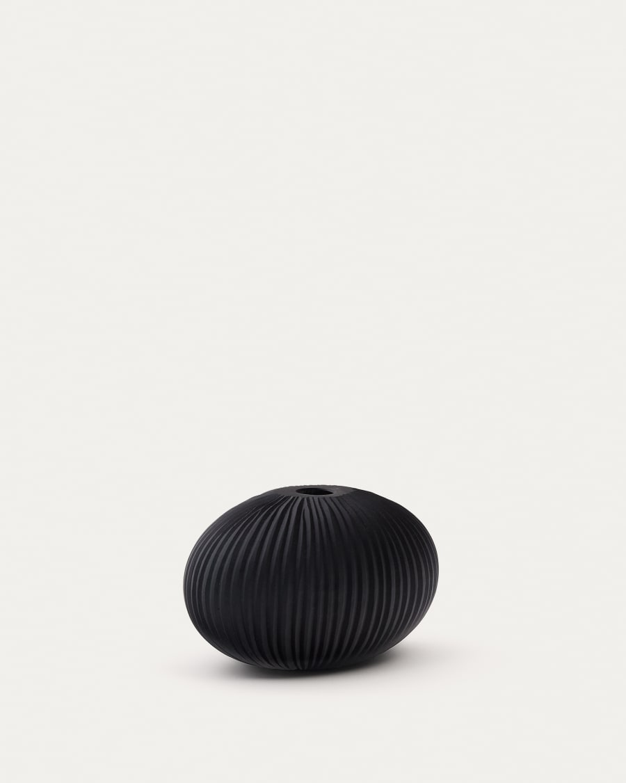 Nivra dark grey glass vase 15cm