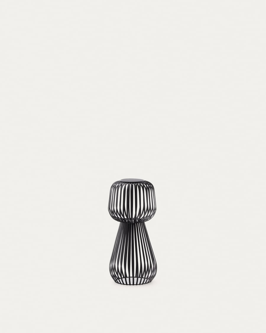 Reiba black metal solar table lamp