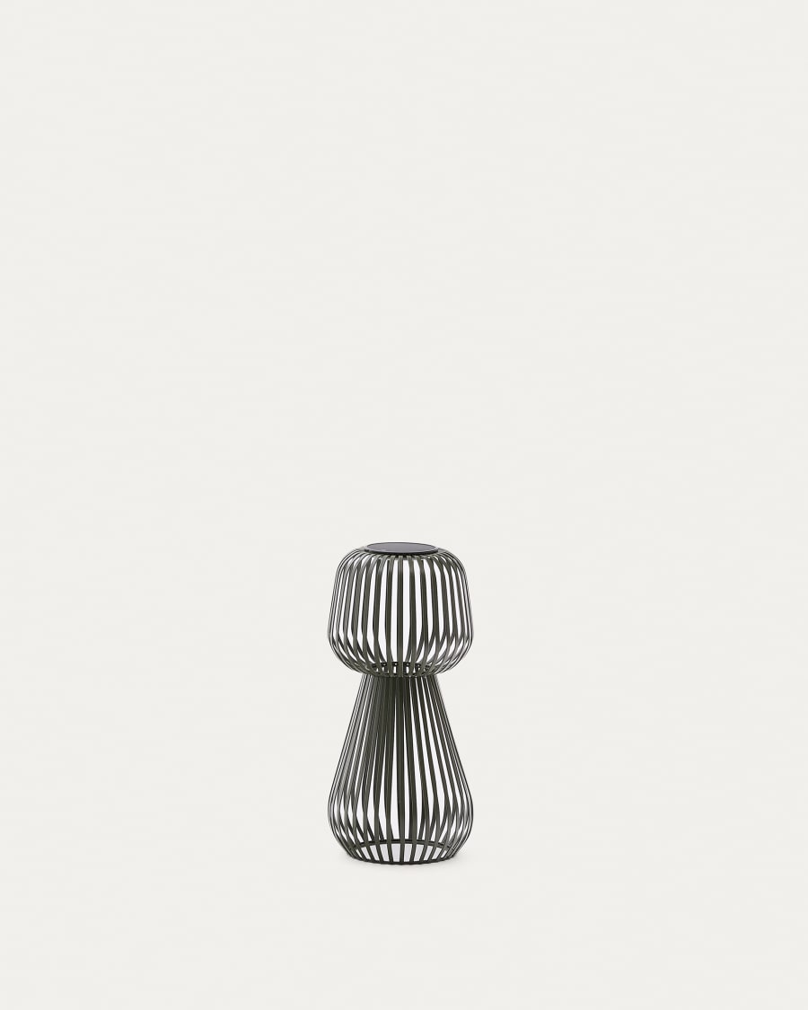 Reiba green metal solar table lamp
