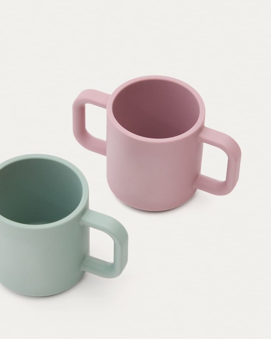Lili set of two cups in pink and turquoise silicone