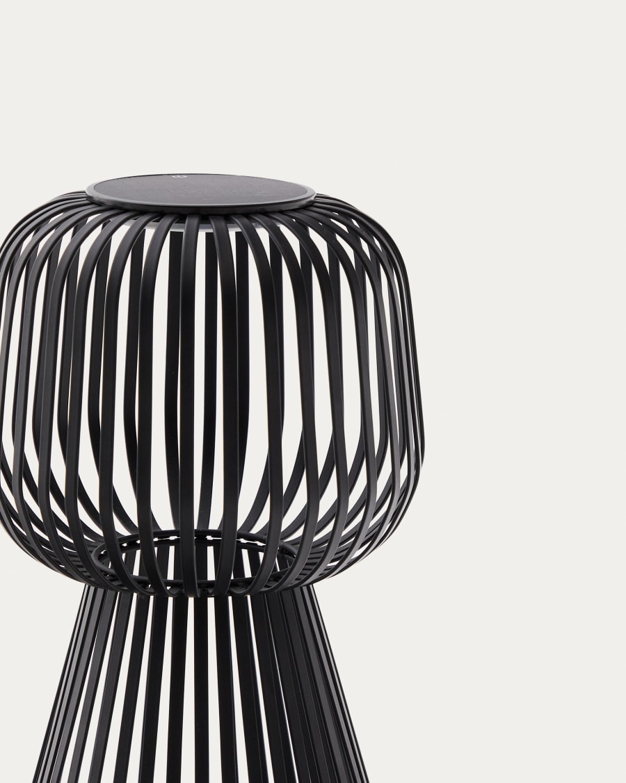 Reiba black metal solar table lamp