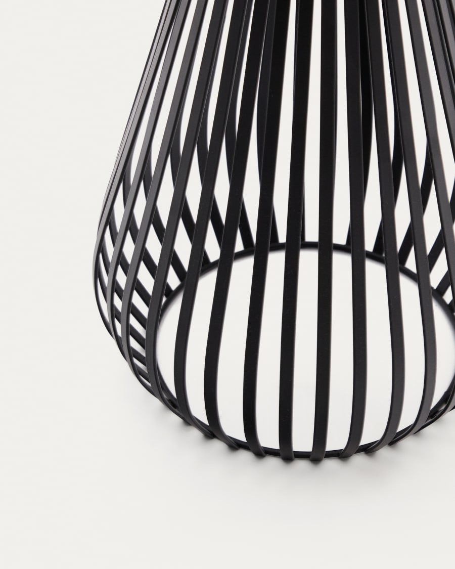 Reiba black metal solar table lamp