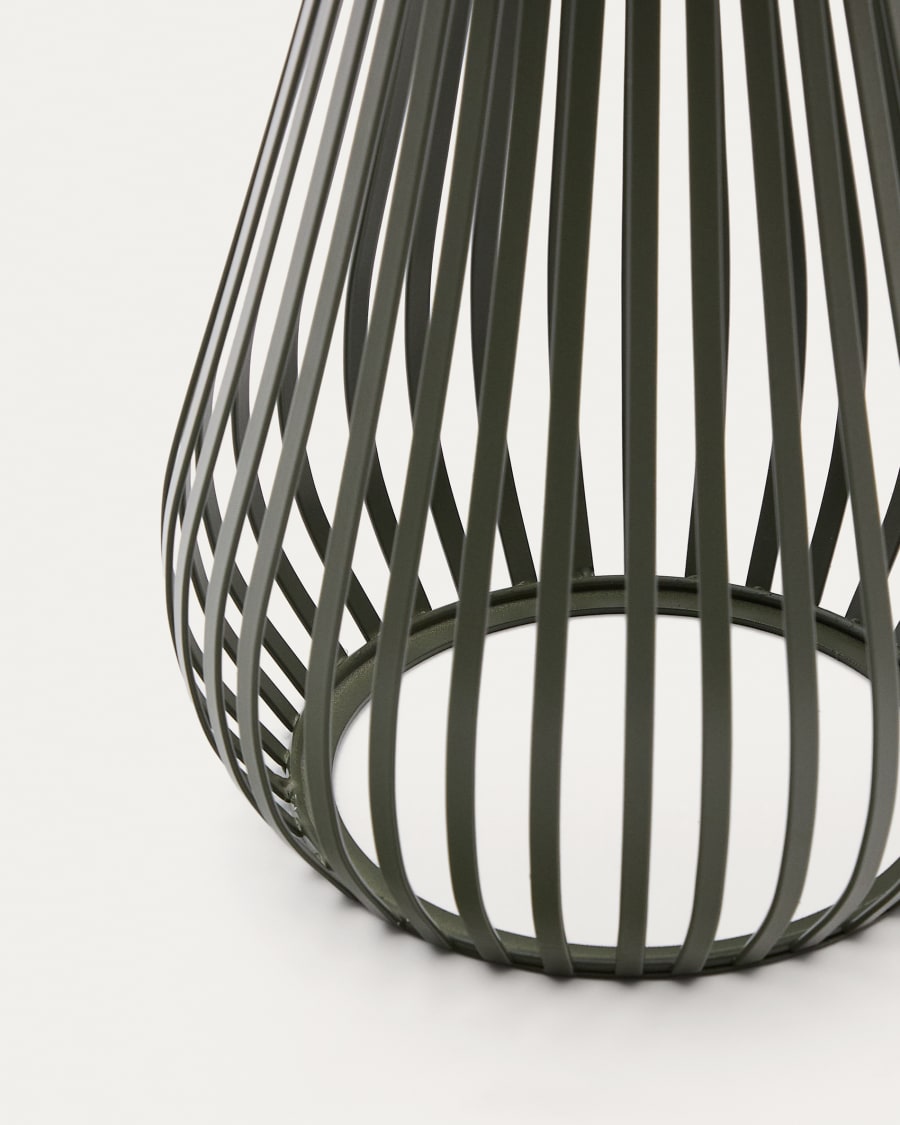 Reiba green metal solar table lamp