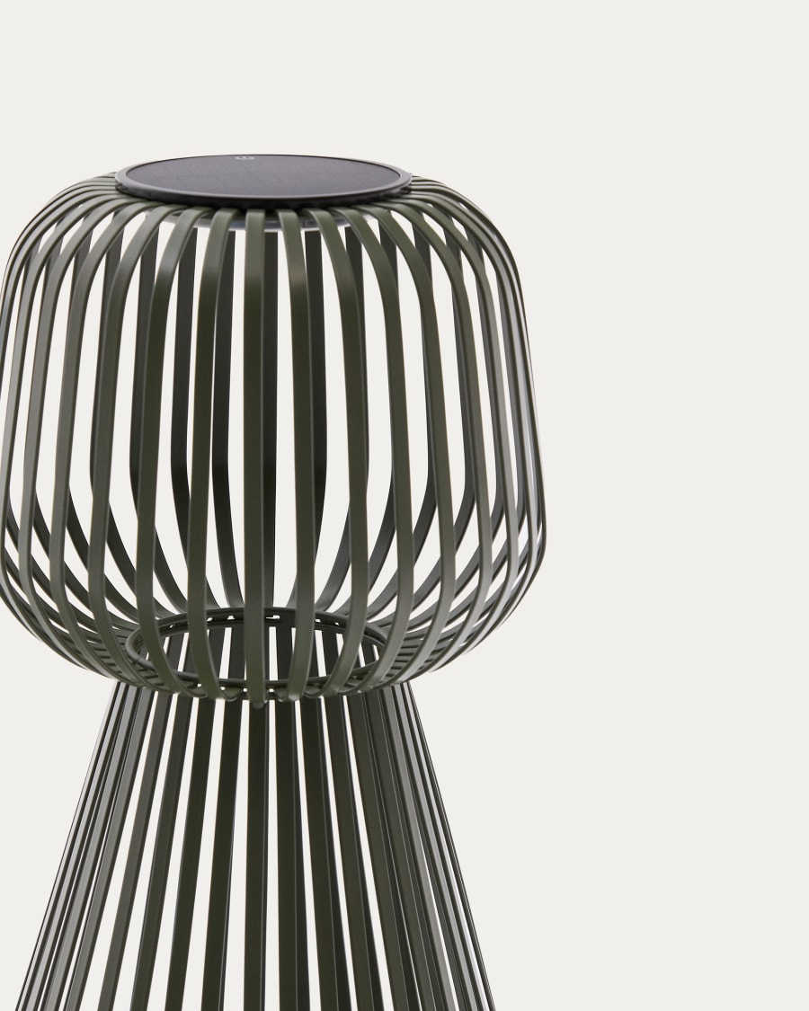 Reiba green metal solar table lamp