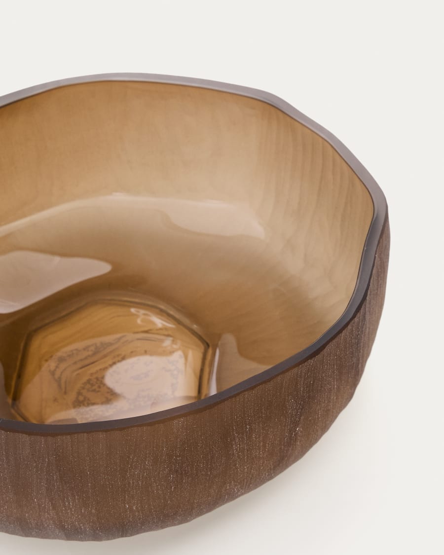 Terrava brown glass centerpiece 10cm
