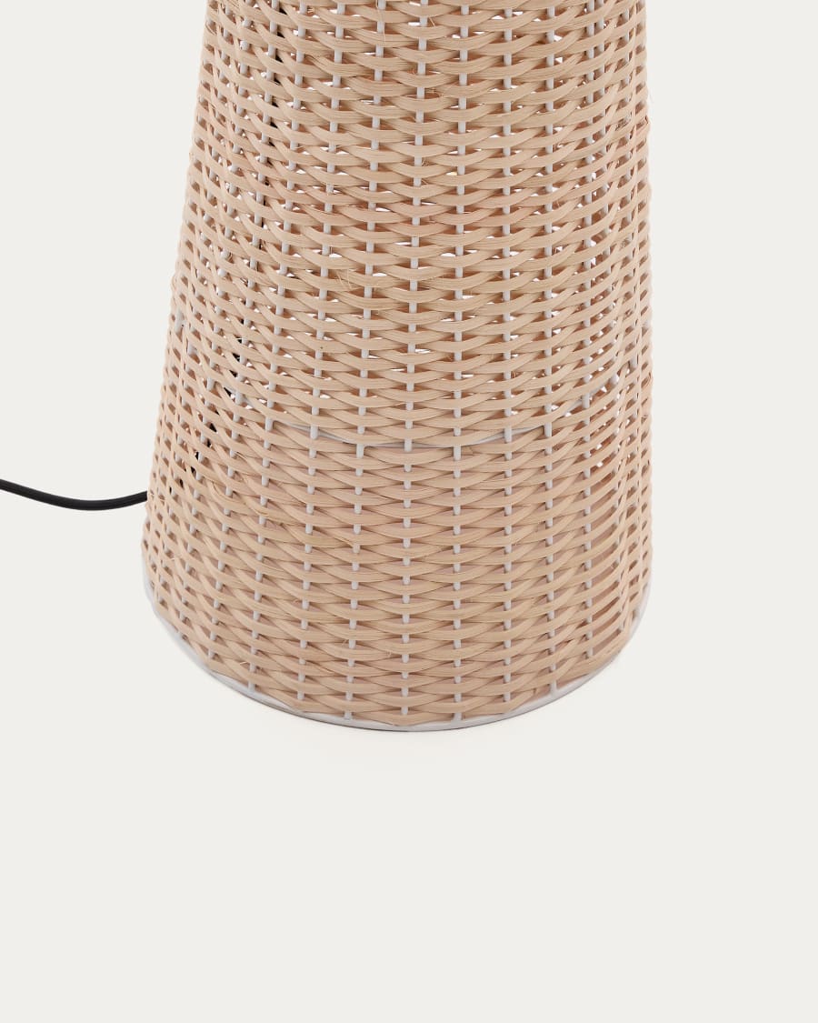 Neuda rattan floor lamp with light finish