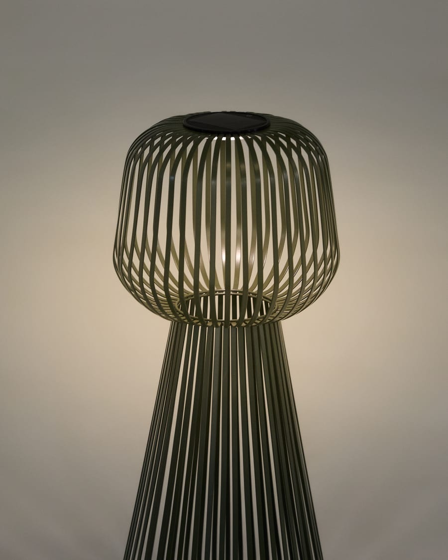 Reiba green metal solar floor lamp