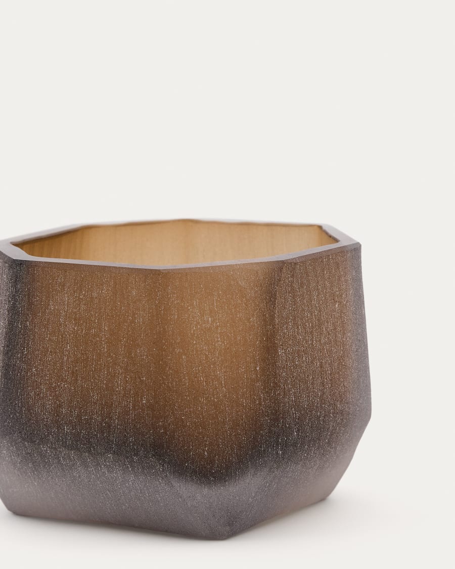 Terrava brown glass vase 11cm