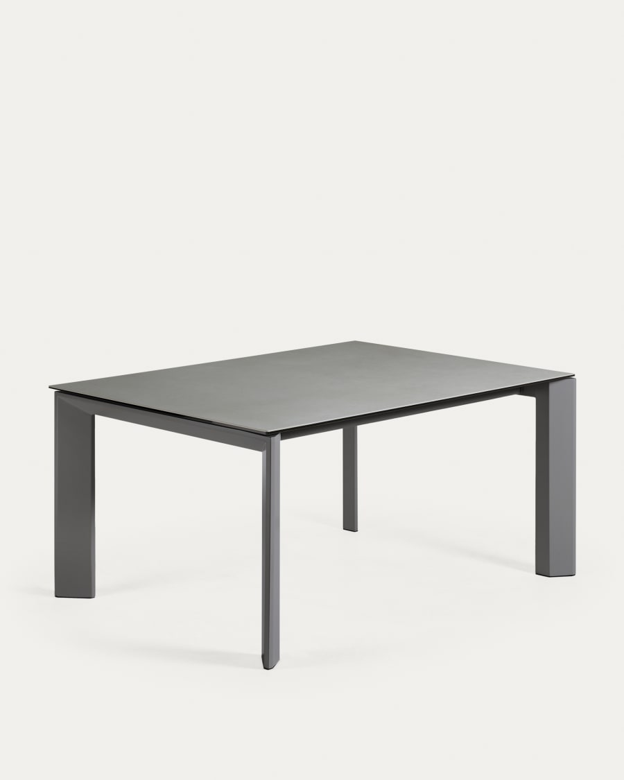 Axis Ausziehtisch Feinsteinzeug mit Hydra Plomo Finish Beine in Anthrazit 160 (220) cm