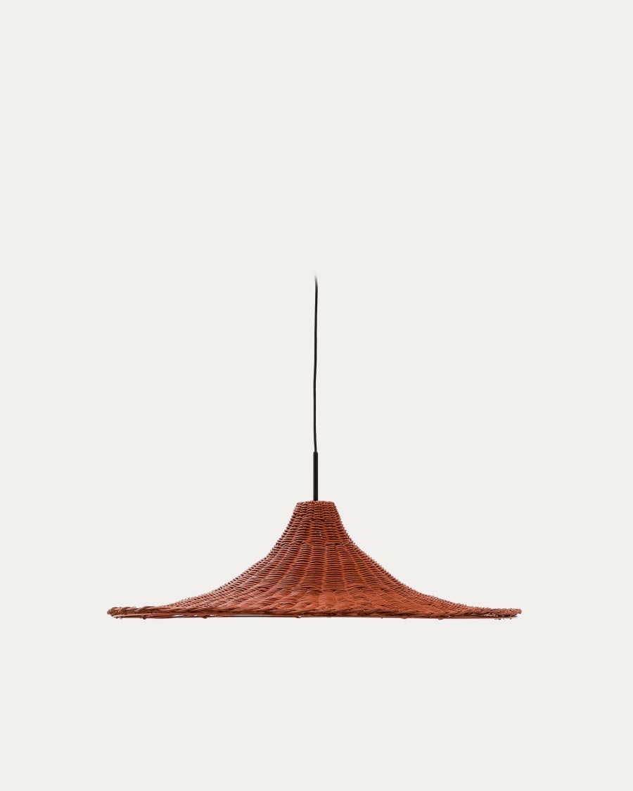 Lampenschirm für Deckenleuchte Bladia aus Rattan mit Finish in Terrakotta Ø 70 cm