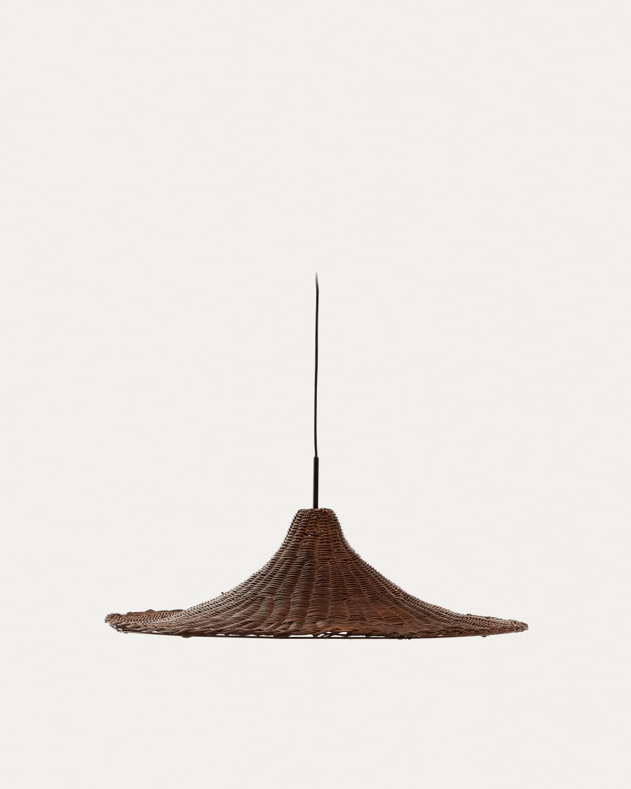 Lampenschirm für Deckenleuchte Bladia aus Rattan mit Finish in Braun Ø 70 cm