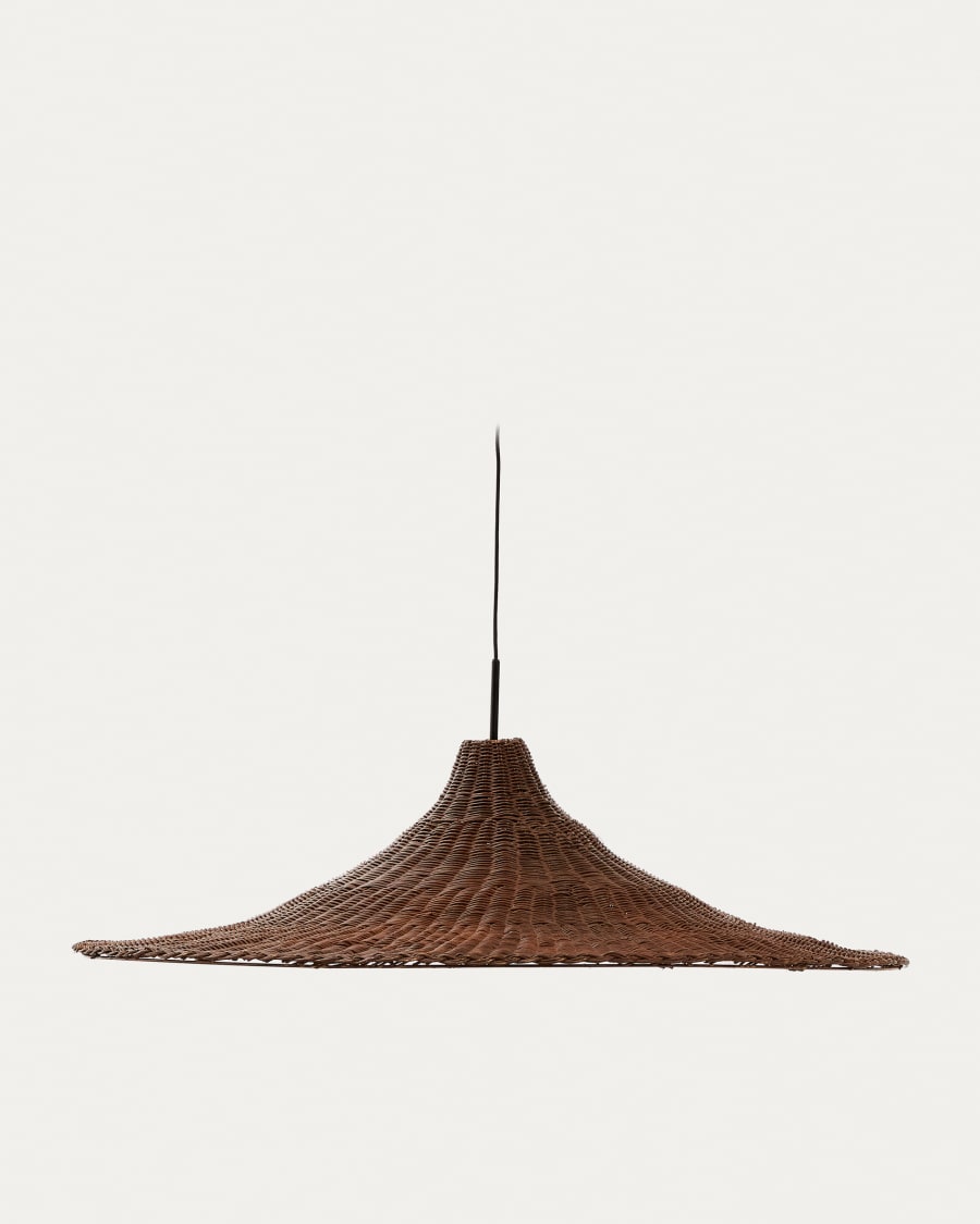 Lampenschirm für Deckenleuchte Bladia aus Rattan mit Finish in Braun Ø 90 cm