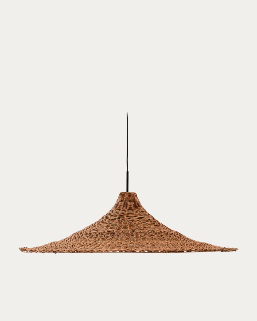 Lampenschirm für Deckenleuchte Bladia aus Rattan mit Finish in natürlichem Farbton Ø 90 cm