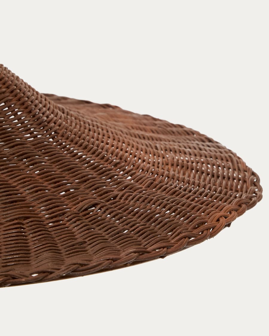 Lampenschirm für Deckenleuchte Bladia aus Rattan mit Finish in Braun Ø 70 cm