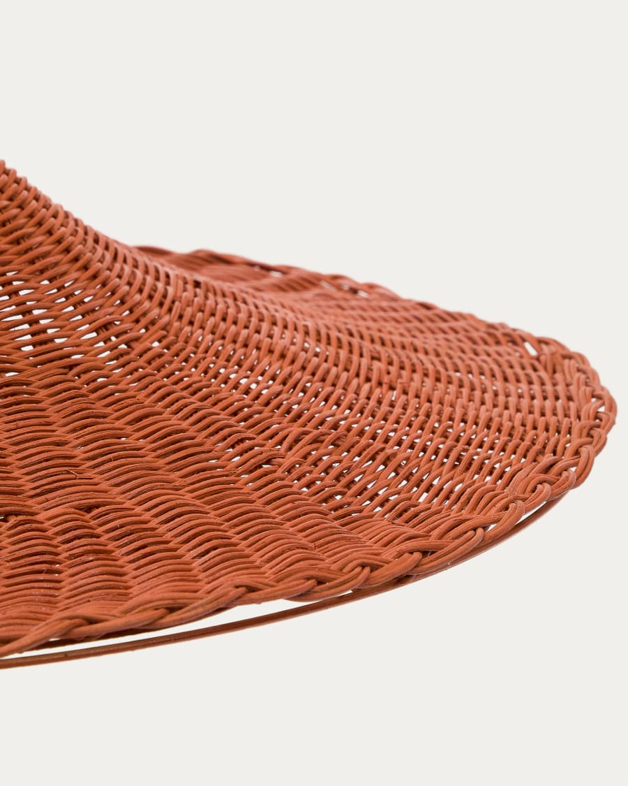 Lampenschirm für Deckenleuchte Bladia aus Rattan mit Finish in Terrakotta Ø 70 cm