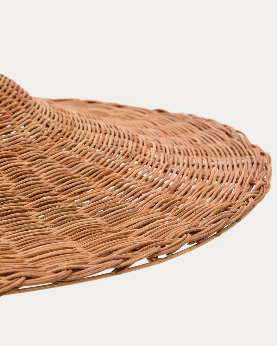 Lampenschirm für Deckenleuchte Bladia aus Rattan mit Finish in natürlichem Farbton Ø 70 cm