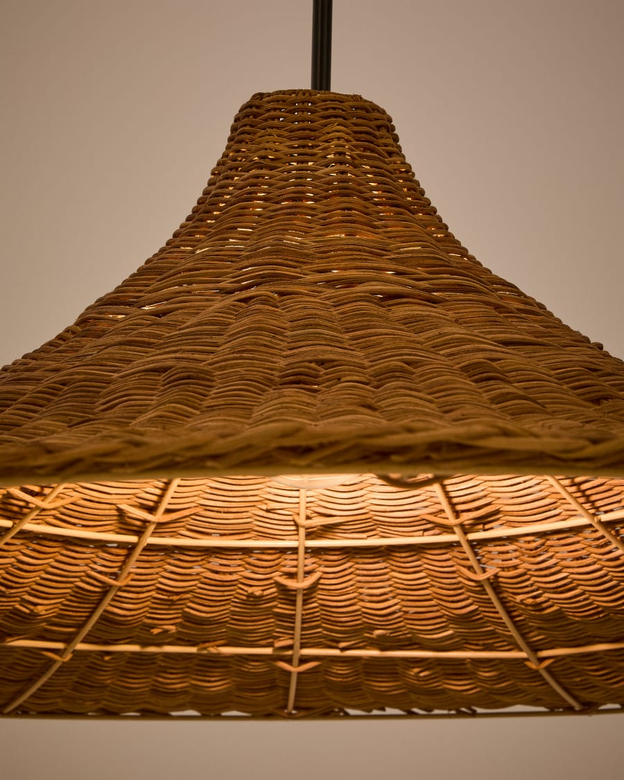 Lampenschirm für Deckenleuchte Bladia aus Rattan mit Finish in natürlichem Farbton Ø 70 cm