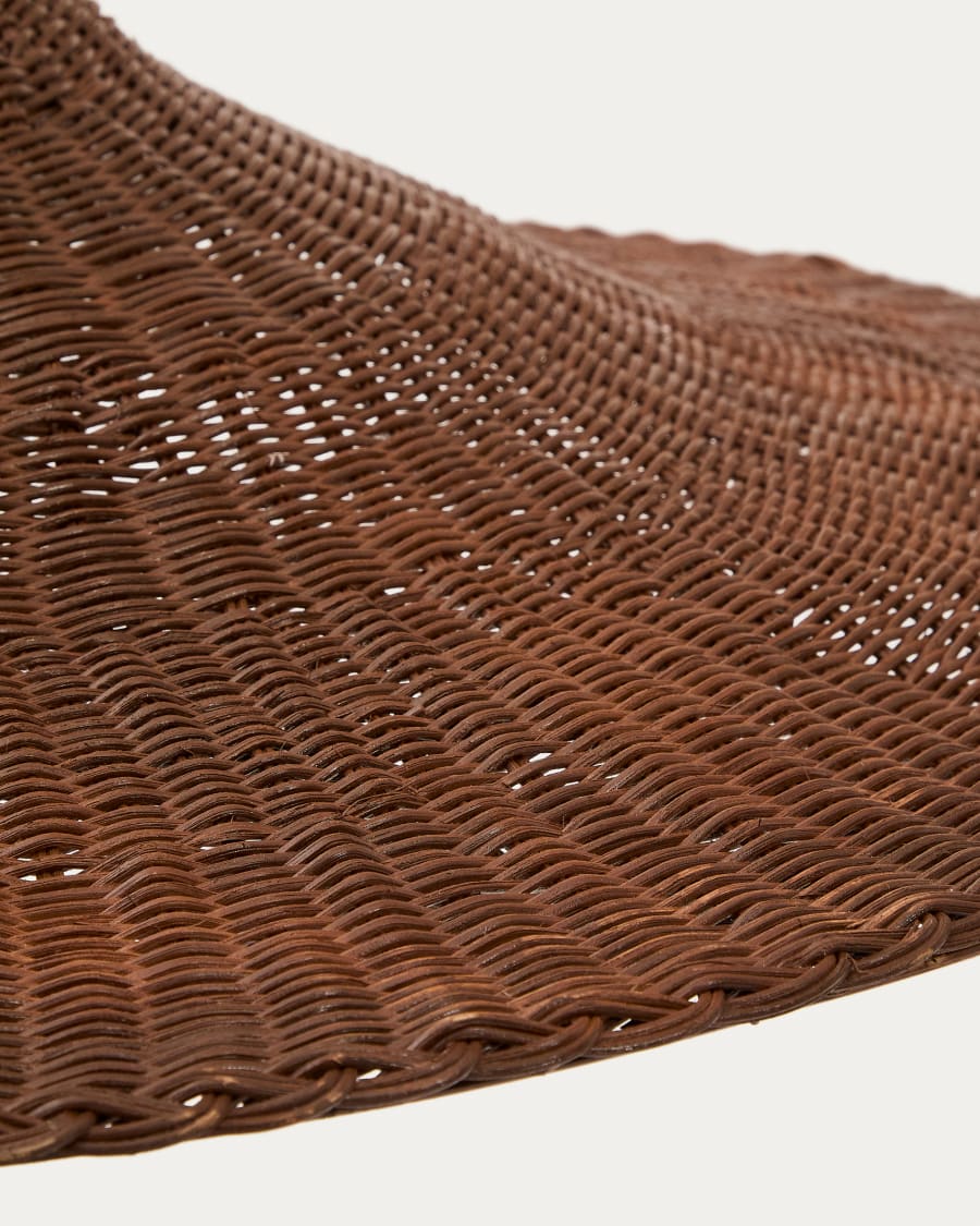 Lampenschirm für Deckenleuchte Bladia aus Rattan mit Finish in Braun Ø 90 cm