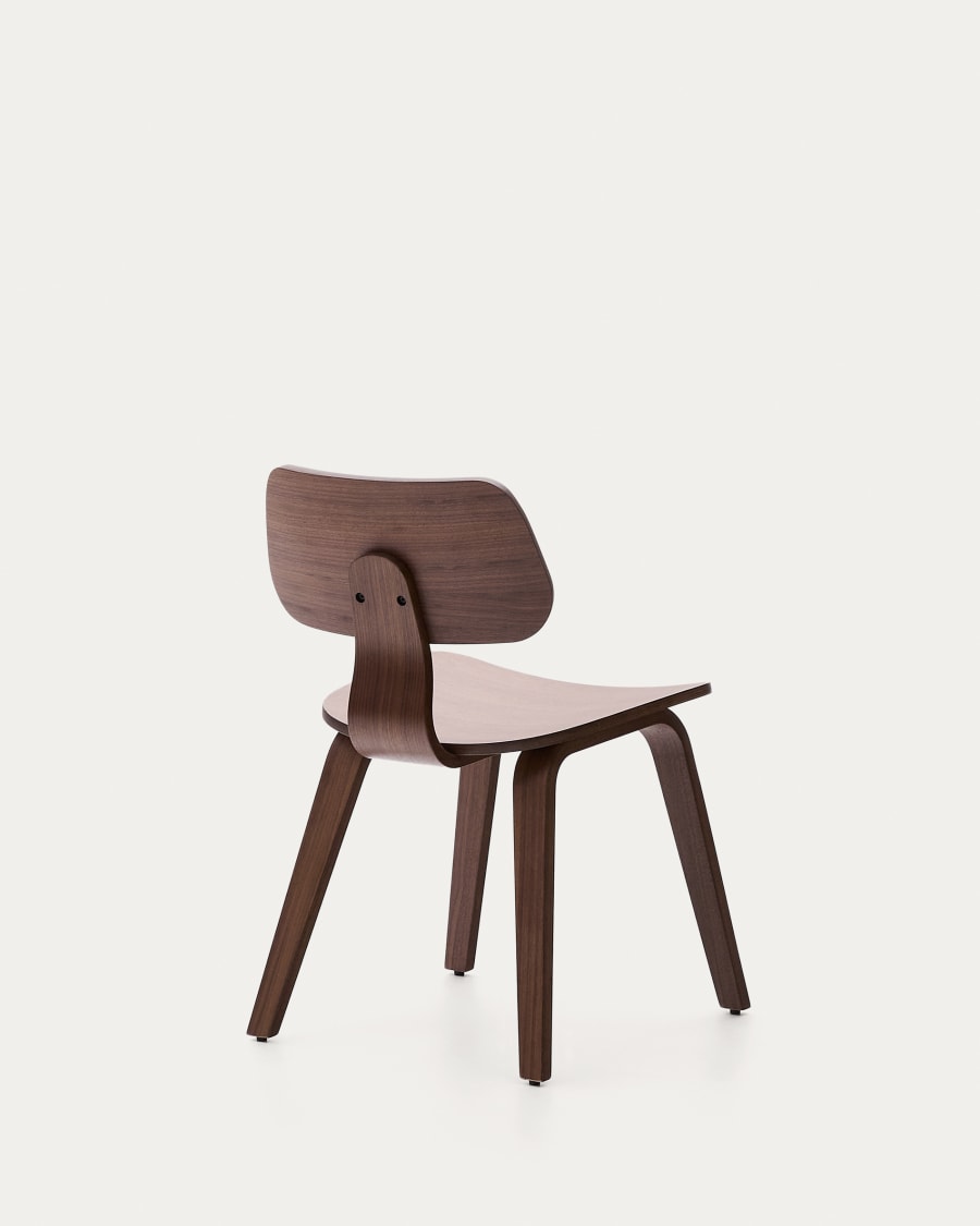 Gena chair in walnut veneer and rubberwood