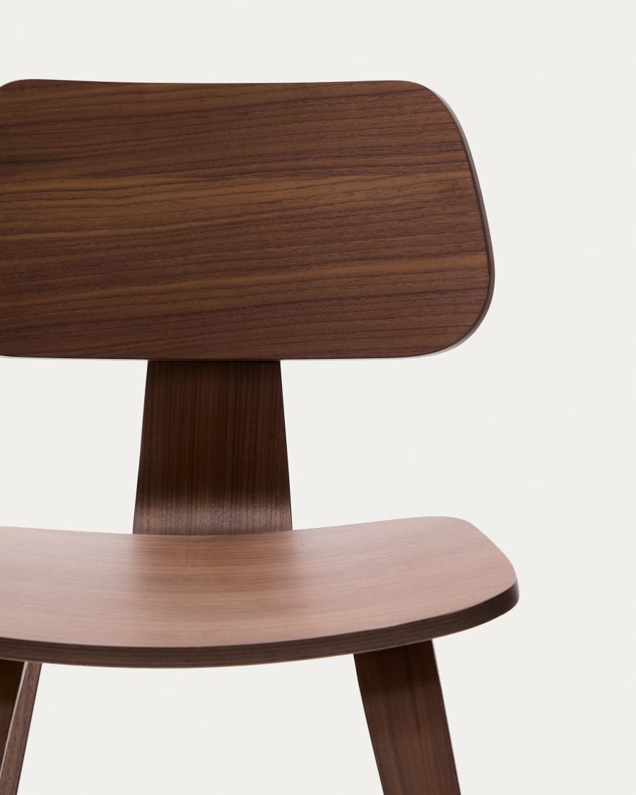 Gena chair in walnut veneer and rubberwood
