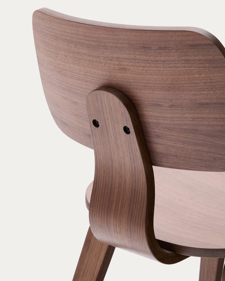 Gena chair in walnut veneer and rubberwood