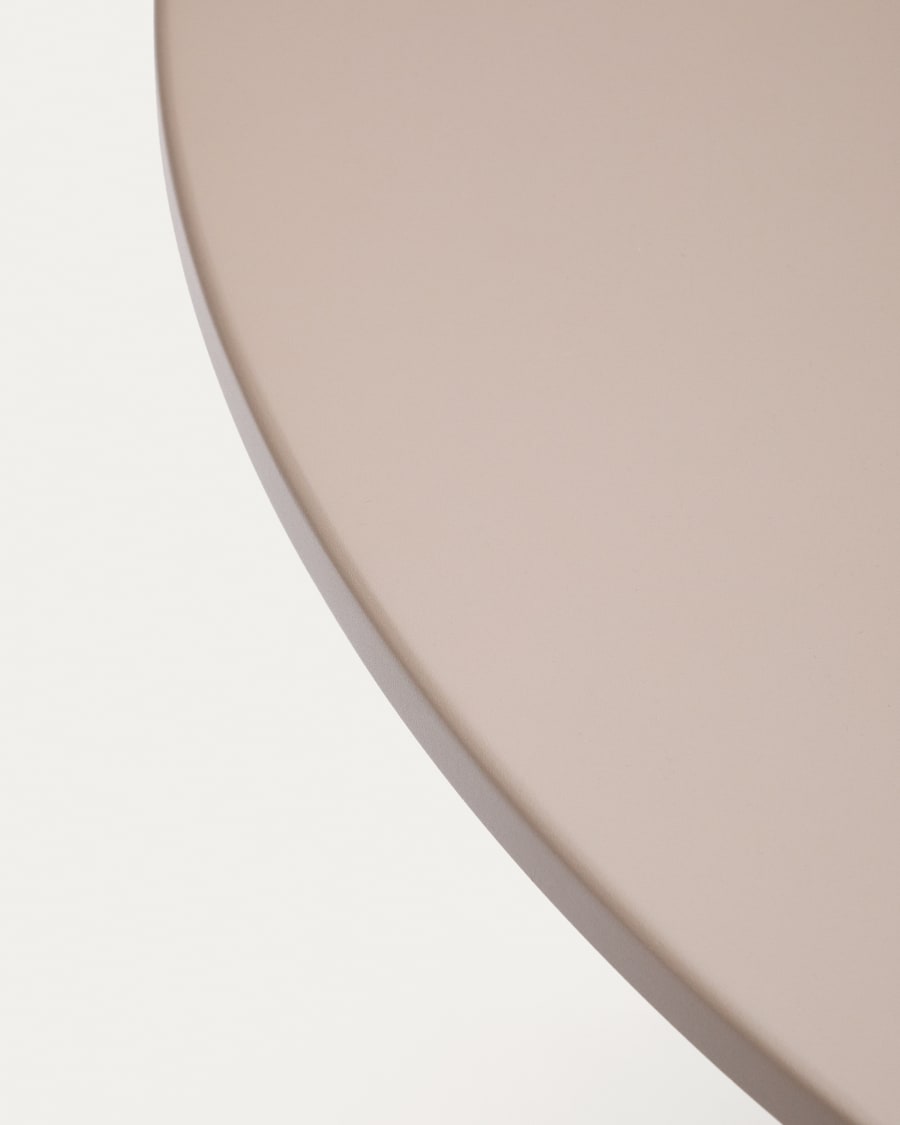 Sedalis round outdoor table in steel with taupe aluminium top Ø80cm