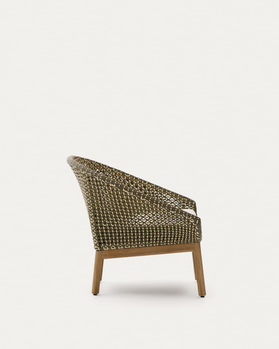 Olbia armchair made of synthetic rattan and FSC 100% solid teak wood