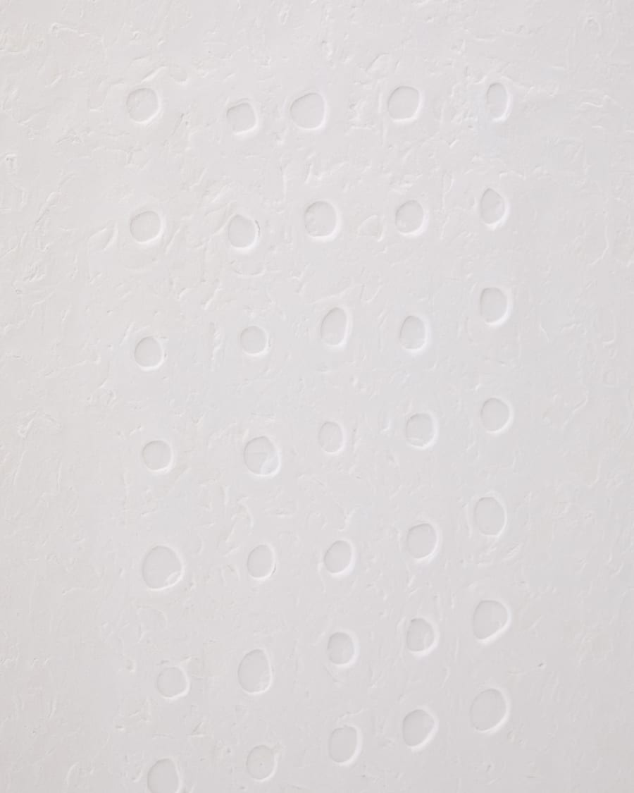 Olvin abstract picture on white recycled paper with hand-crafted reliefs 94 x 74 cm