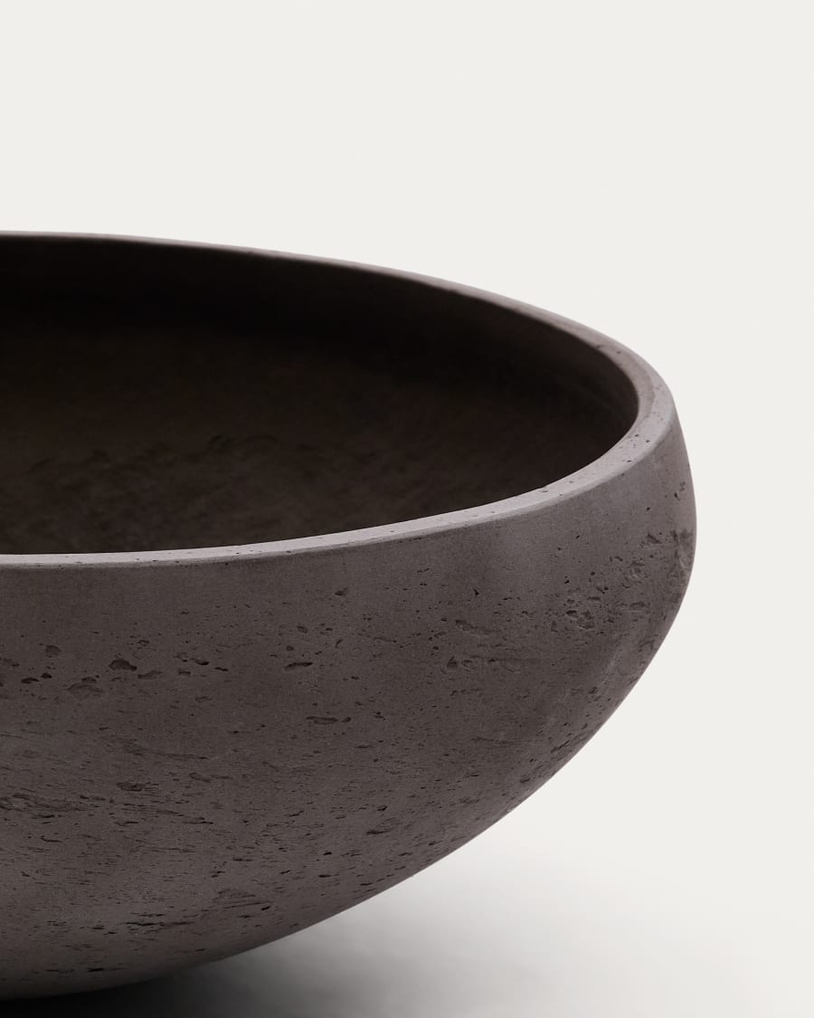 Set of 2 Nura terracotta cement-effect planters Ø55 cm