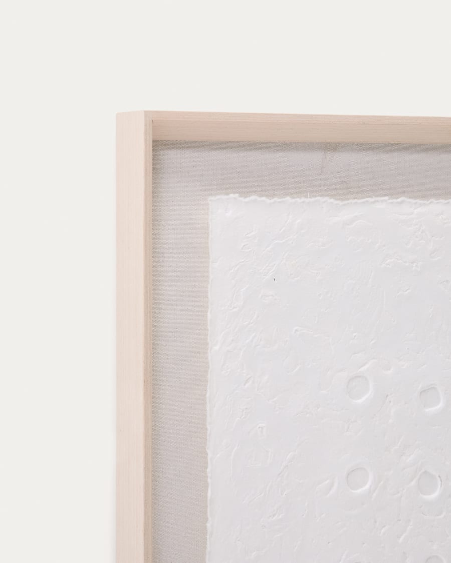 Olvin abstract picture on white recycled paper with hand-crafted reliefs 94 x 74 cm