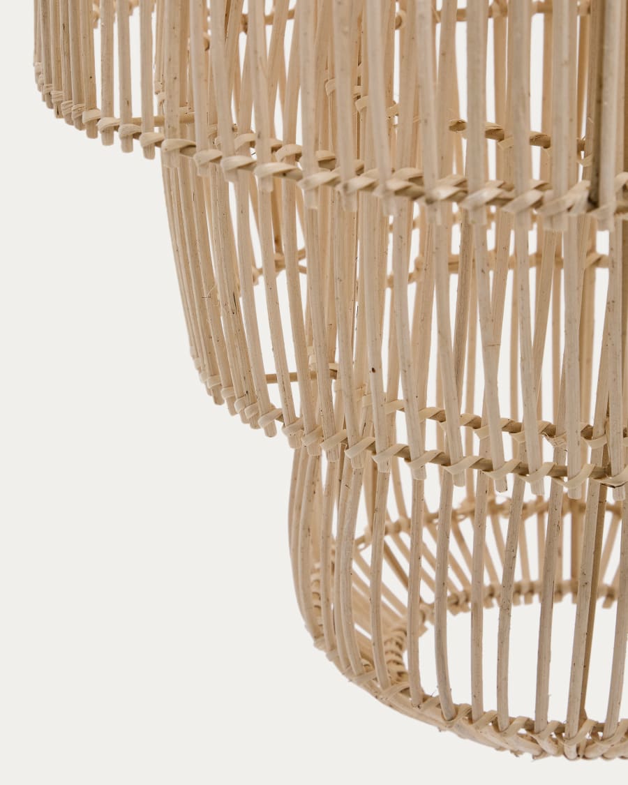 Lampenschirm für Deckenleuchte Janoa aus Rattan mit aufgehelltem Finish Ø 38 cm