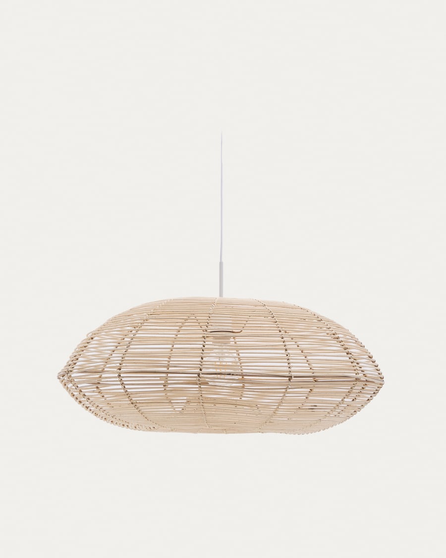 Lampenschirm für Deckenleuchte Flaro aus Rattan mit aufgehelltem Finish Ø 70 cm