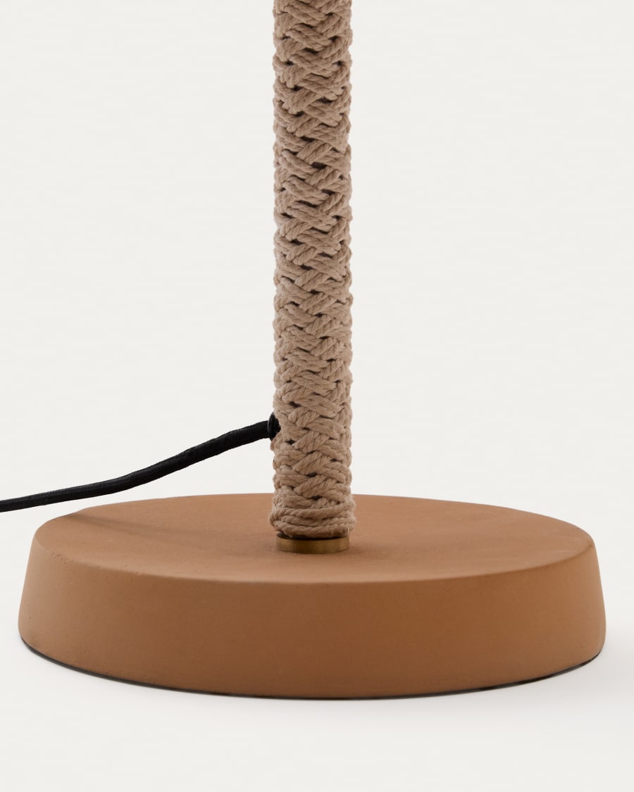 Arinda terracotta table lamp with UK adaptor