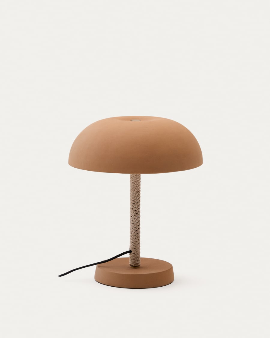 Arinda terracotta table lamp with UK adaptor