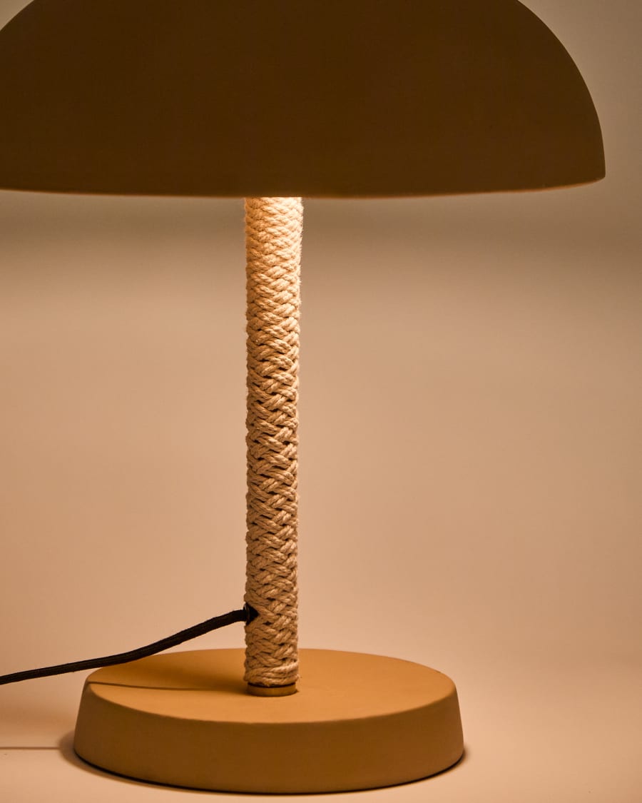 Arinda terracotta table lamp with UK adaptor