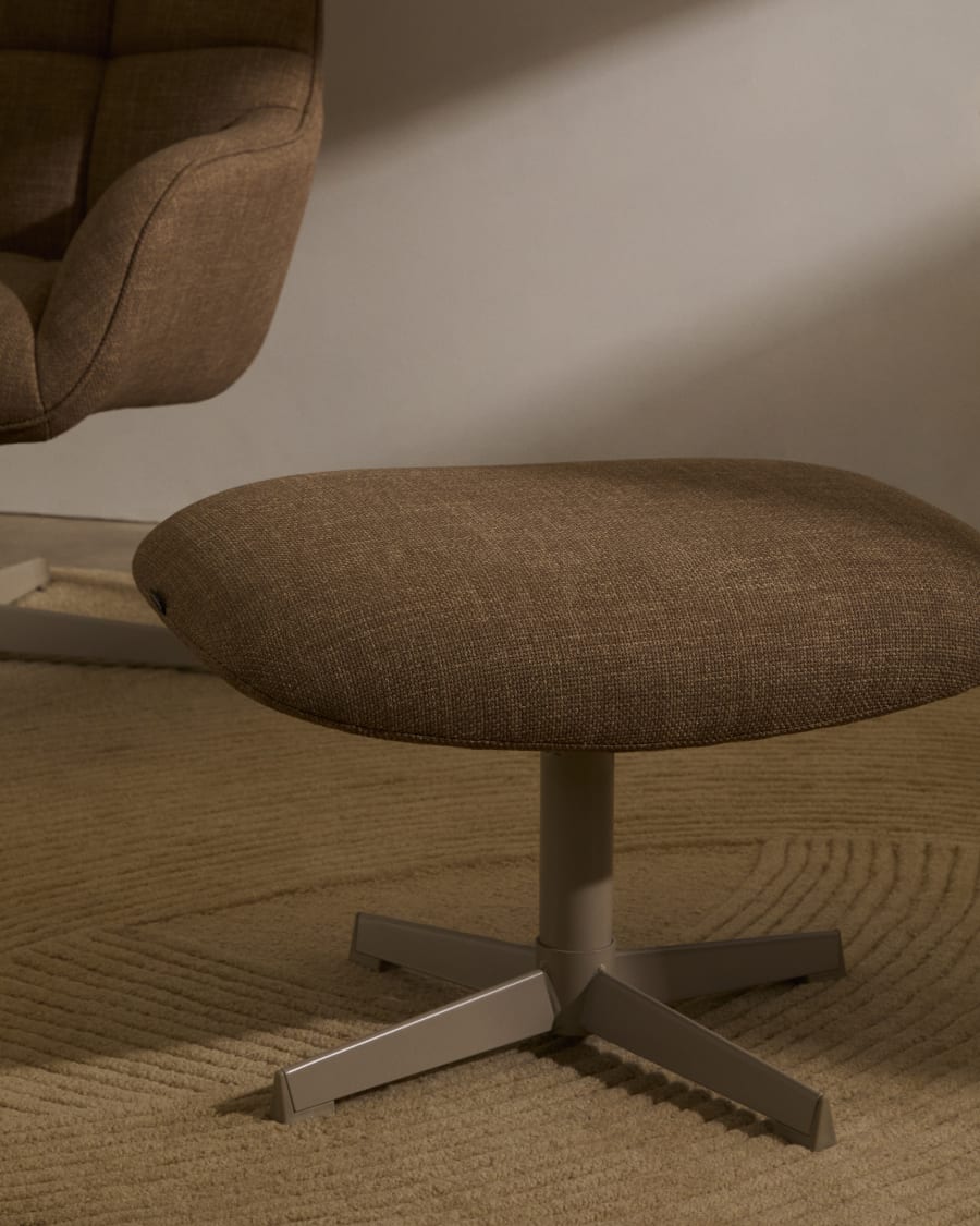 Jaspe light brown footrest with grey-finished metal, FSC 100%